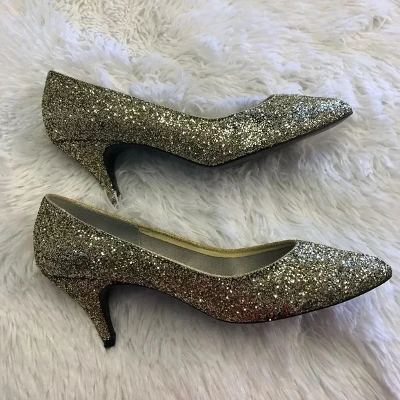 Gold Glitter Heels - Picture 5 of 9